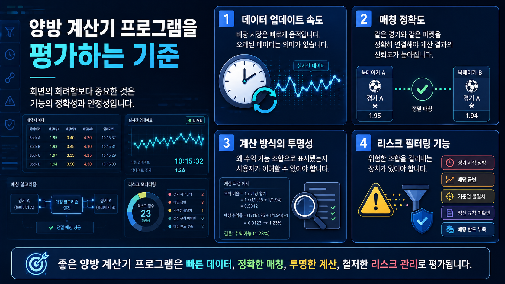 양방 계산기 프로그램 평가 기준 이미지
